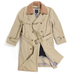 BROOKS‎ BROTHERS Wool Double Breasted Belted Trench Coat Khaki Large Old Money